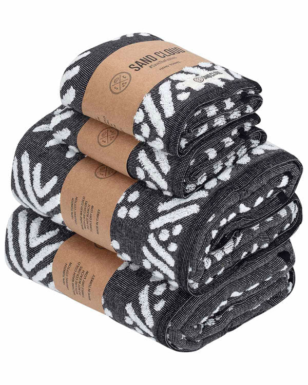 Adobe Mudcloth XL Bath Bundle Black