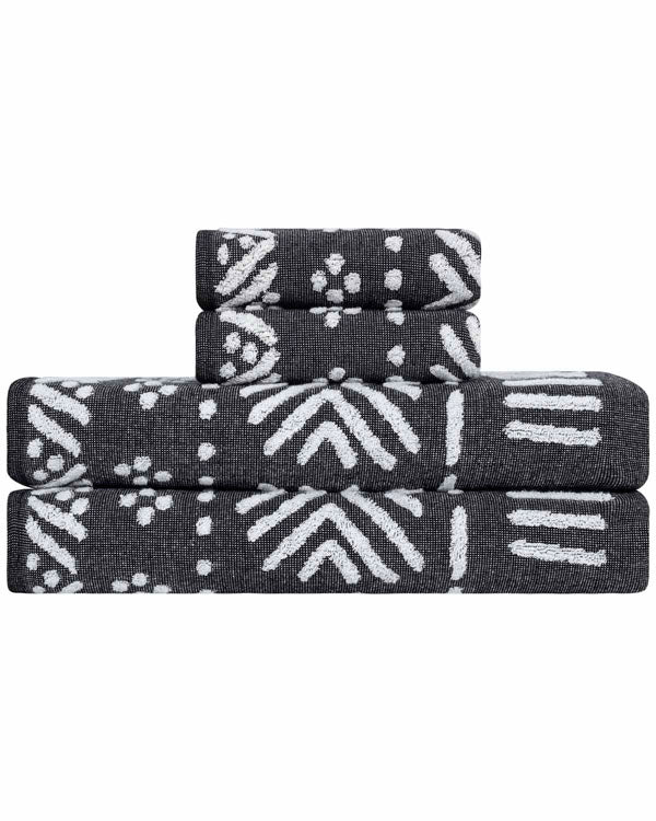 Adobe Mudcloth XL Bath Bundle Black