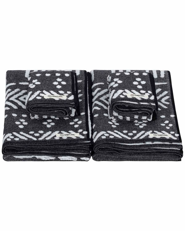 Adobe Mudcloth XL Bath Bundle Black