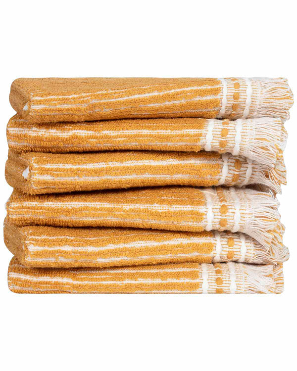 Brioche Rib Washcloth Bath Bundle Sunflower