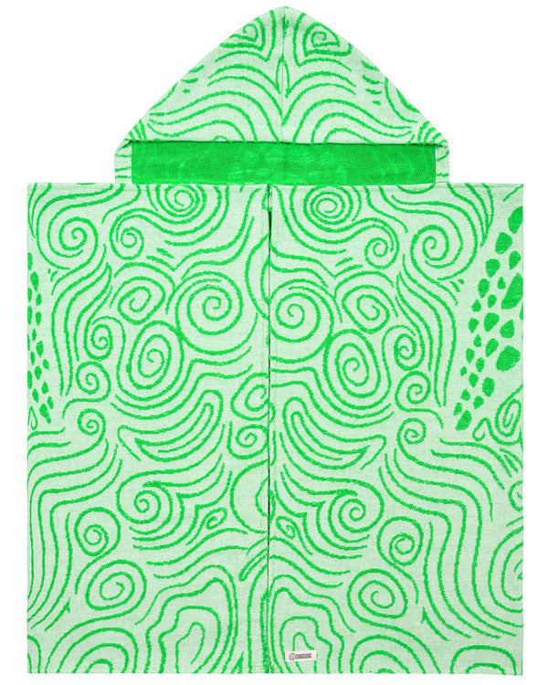 Swirl Turtle Hooded Kids Bath Towel