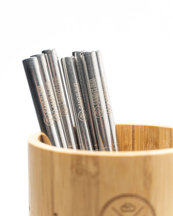 Reef Bamboo Straw Holder Set