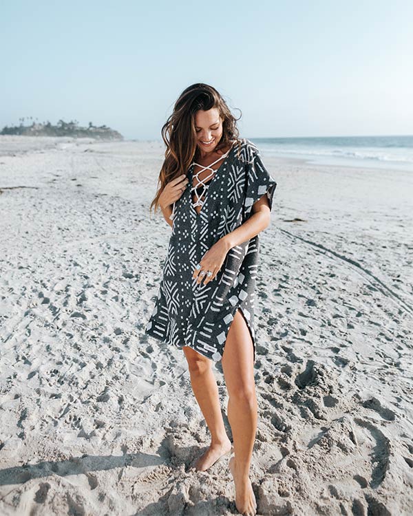 Adobe Mudcloth Cover Up Black