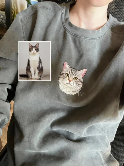 Custom embroidered pet portrait T-shirts/hoodies/sweatshirts