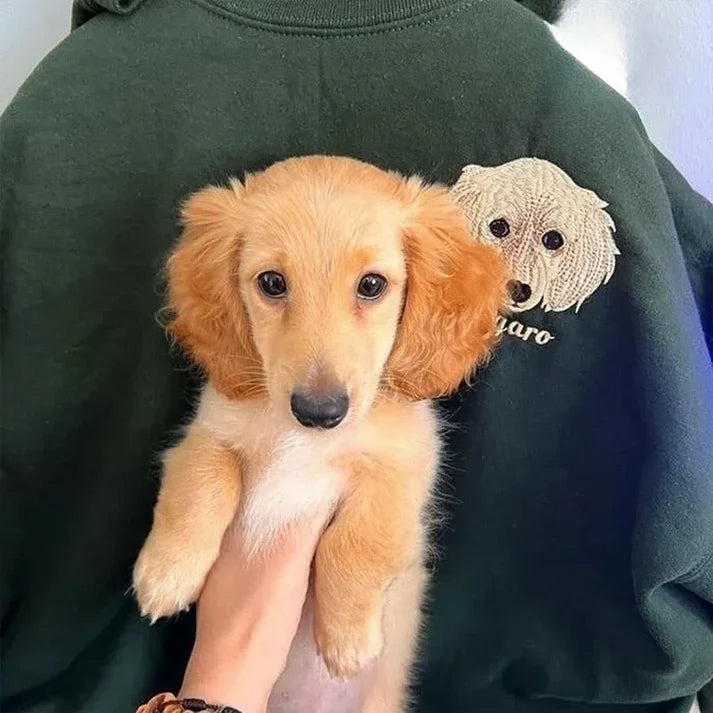 Custom embroidered pet portrait T-shirts/hoodies/sweatshirts