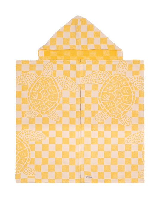 Checker Turtle Hooded Kids Bath Towel