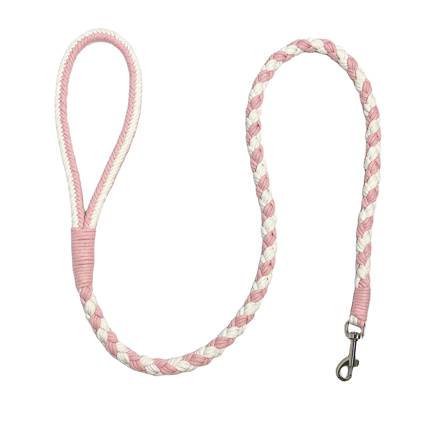 Pink & White | Handmade Rope Dog Leash