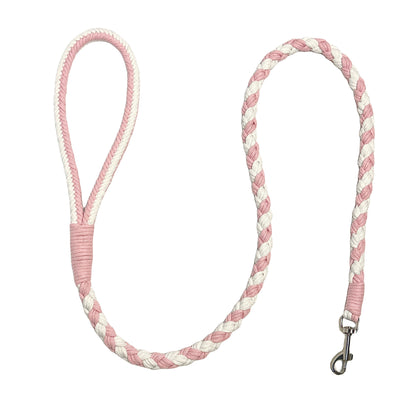 Pink & White | Handmade Rope Dog Leash