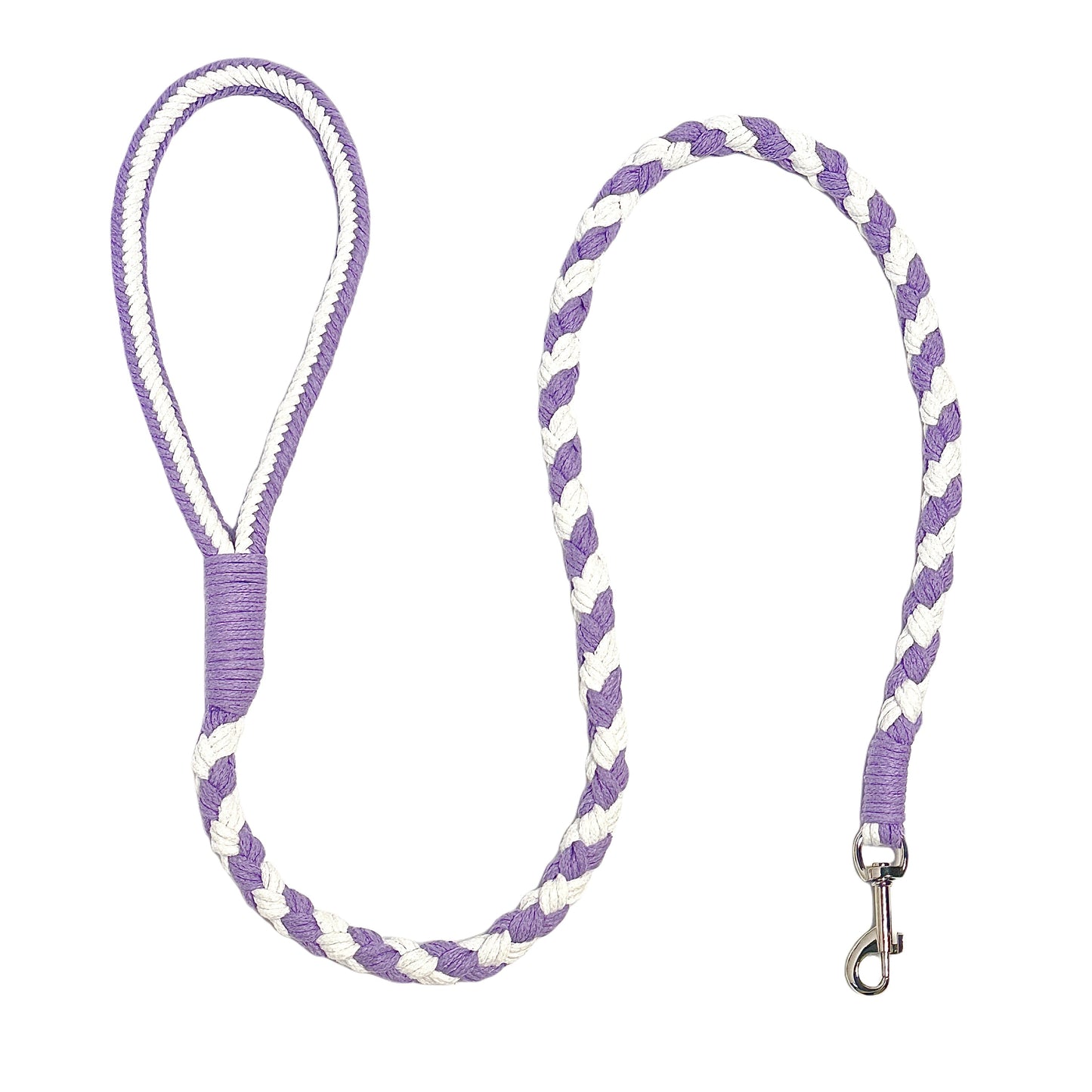 Purple & White | Handmade Rope Dog Leash