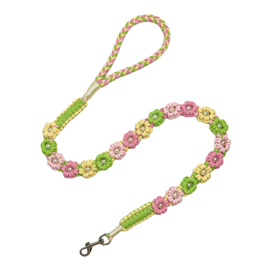 Warm Spring Mix | 25-Flower Handwoven Decorative Dog Leash