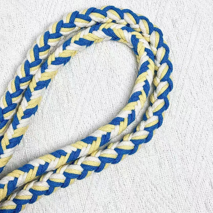 Blue & Yellow | 9-Flower Handwoven Decorative Dog Leash