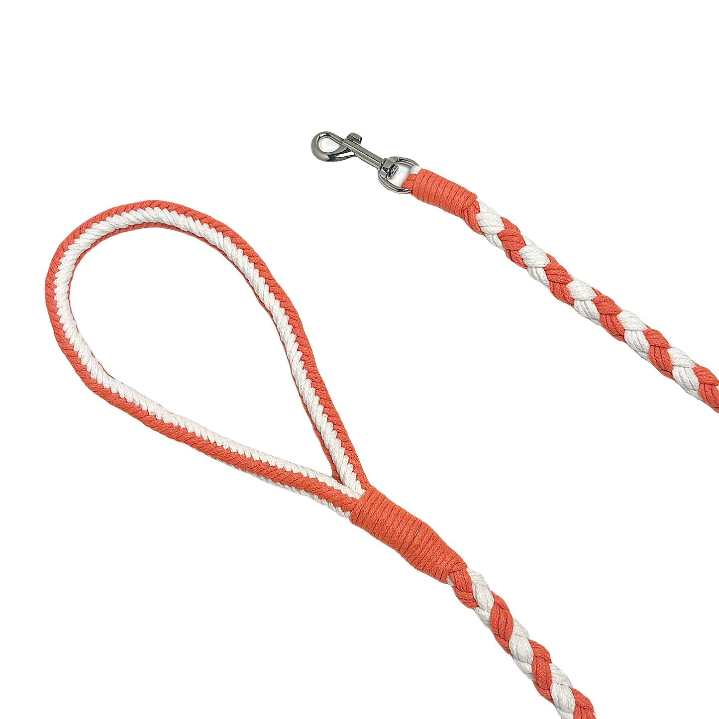 Orange & White | Handmade Rope Dog Leash