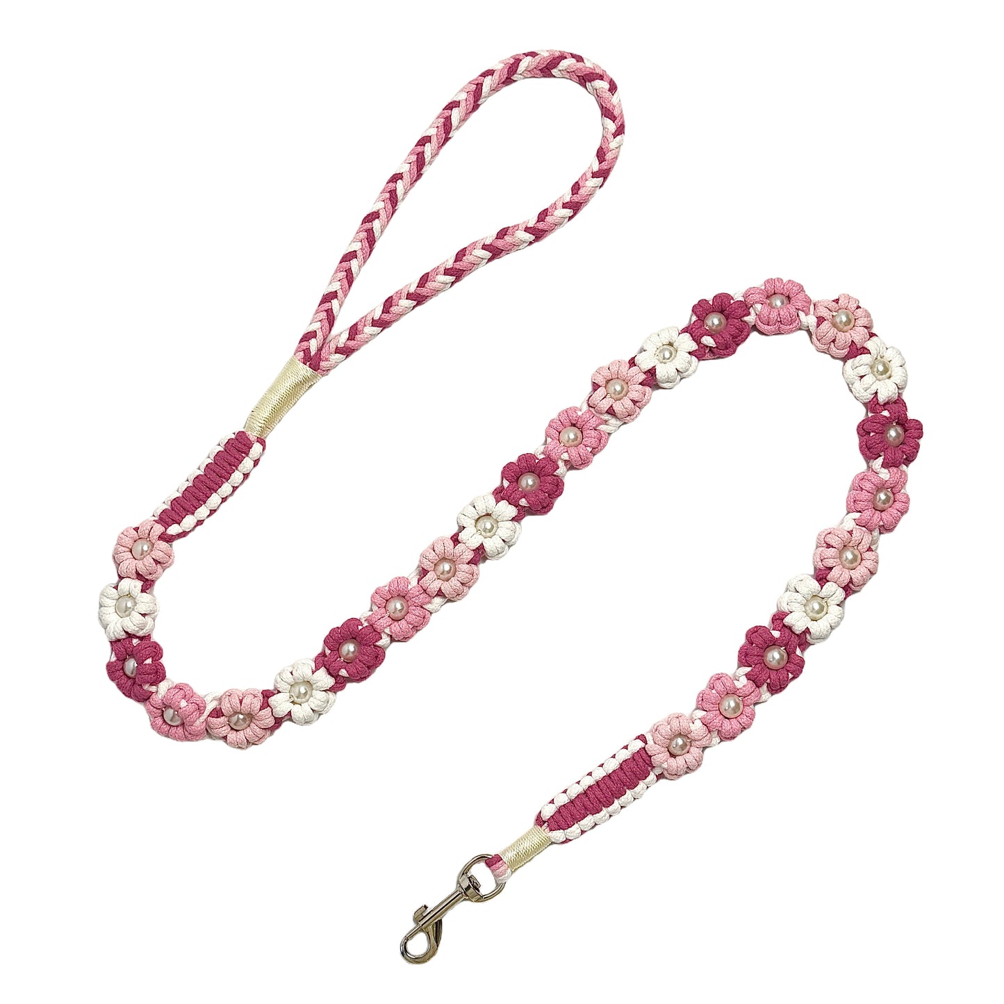 Peony Fade | 25-Flower Handwoven Decorative Dog Leash