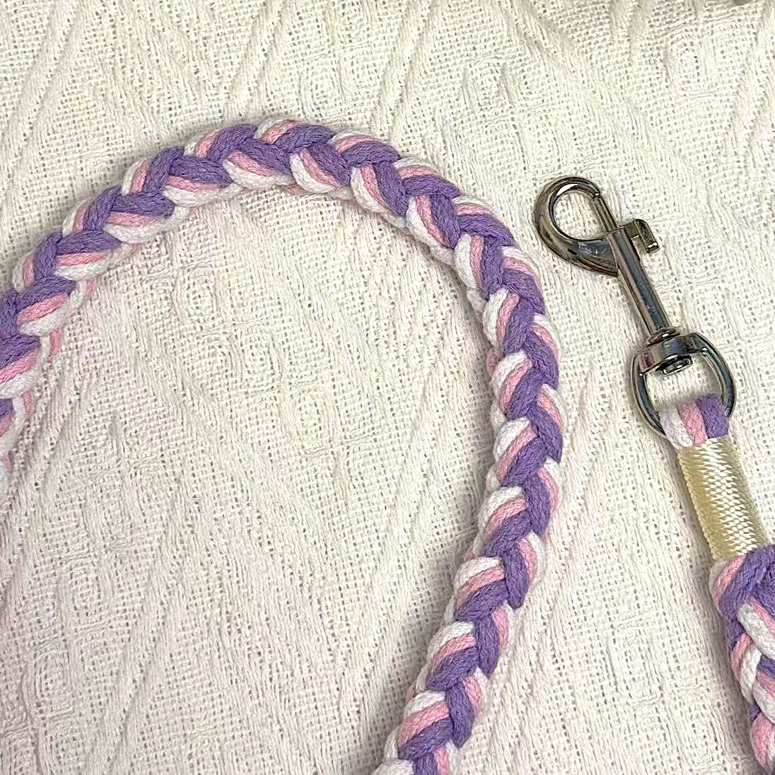 Pink & Purple | 9-Flower Handwoven Decorative Dog Leash