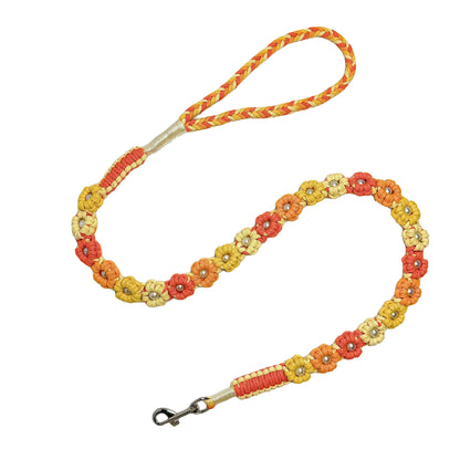 Marigold Ombre | 25-Flower Handwoven Decorative Dog Leash