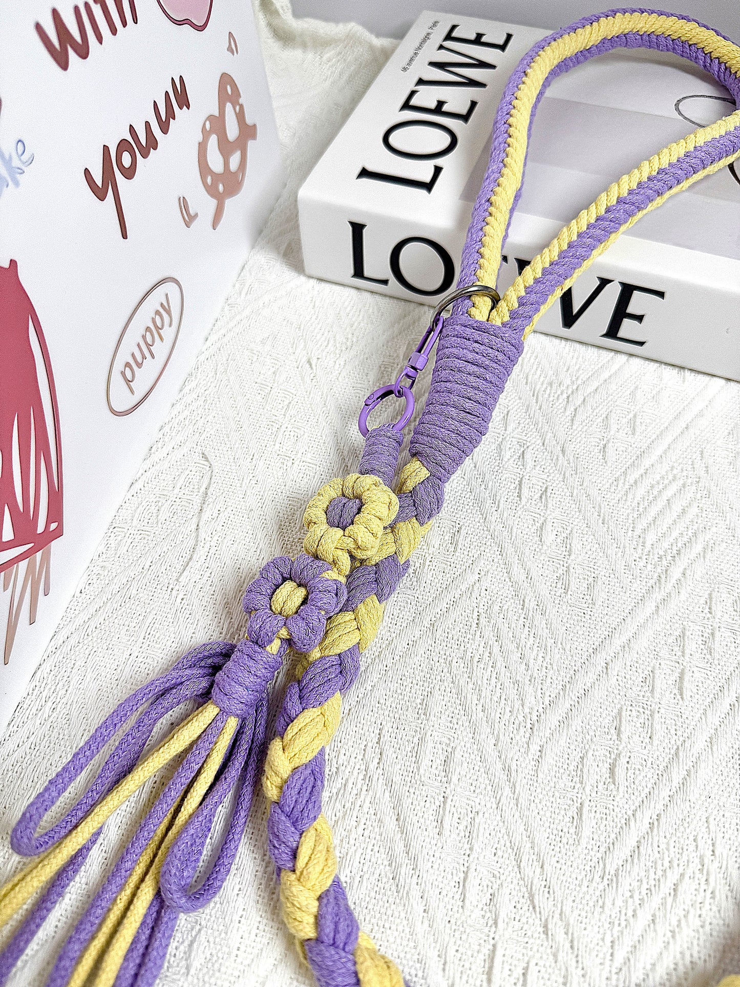 Purple & Yellow | Handmade Rope Dog Leash