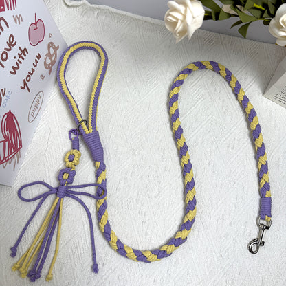 Purple & Yellow | Handmade Rope Dog Leash