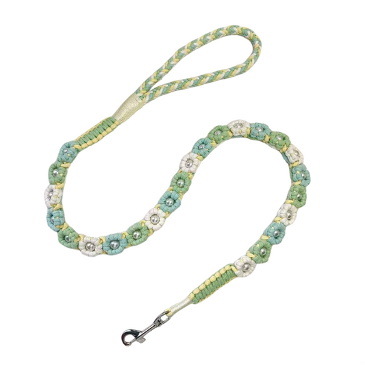 Mint Blossom Mix | 25-Flower Handwoven Decorative Dog Leash