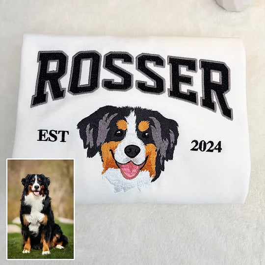 Custom embroidered pet portrait T-shirts/hoodies/sweatshirts