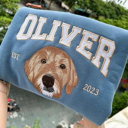 Custom embroidered pet portrait T-shirts/hoodies/sweatshirts