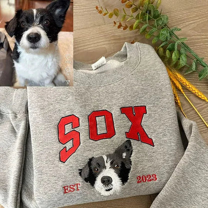 Custom embroidered pet portrait T-shirts/hoodies/sweatshirts