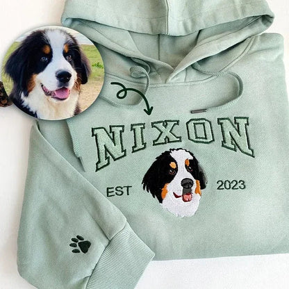 Custom embroidered pet portrait T-shirts/hoodies/sweatshirts