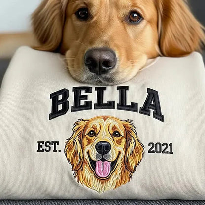 Custom embroidered pet portrait T-shirts/hoodies/sweatshirts