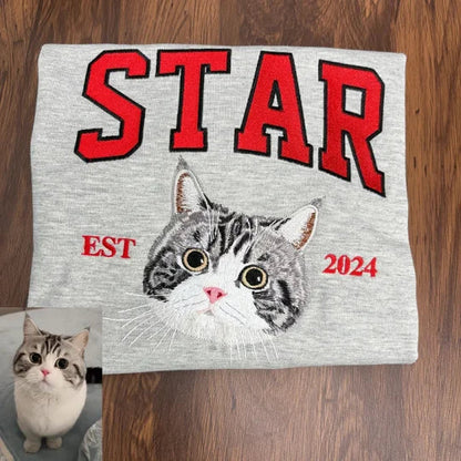 Custom embroidered pet portrait T-shirts/hoodies/sweatshirts