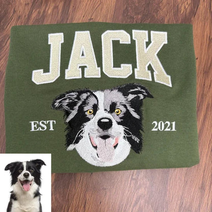 Custom embroidered pet portrait T-shirts/hoodies/sweatshirts